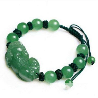 Burmese Jadeite Feng Shui LUCKY PIXIU & Eternal Knot Bracelet